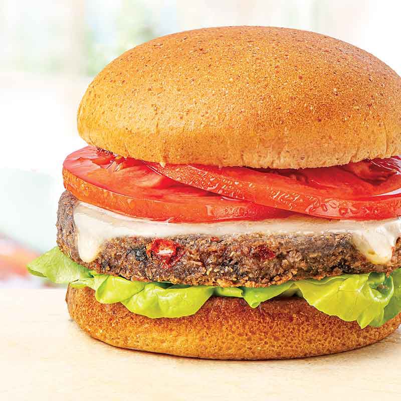 New! Organic Spicy Black Bean Veggie Burger