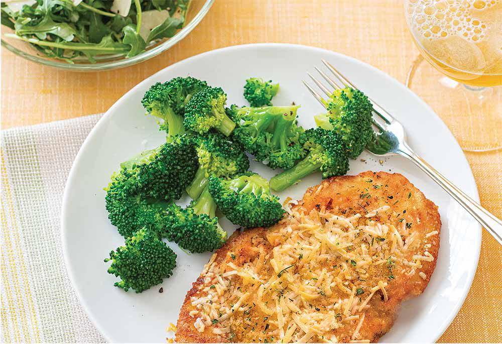 Ready-to-Cook Garlic Parmesan Chicken with Salad and Broccoli