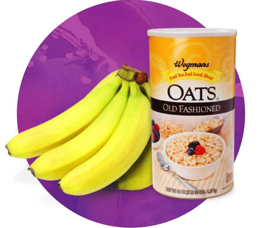 Carbohydrates such as bananas or oats