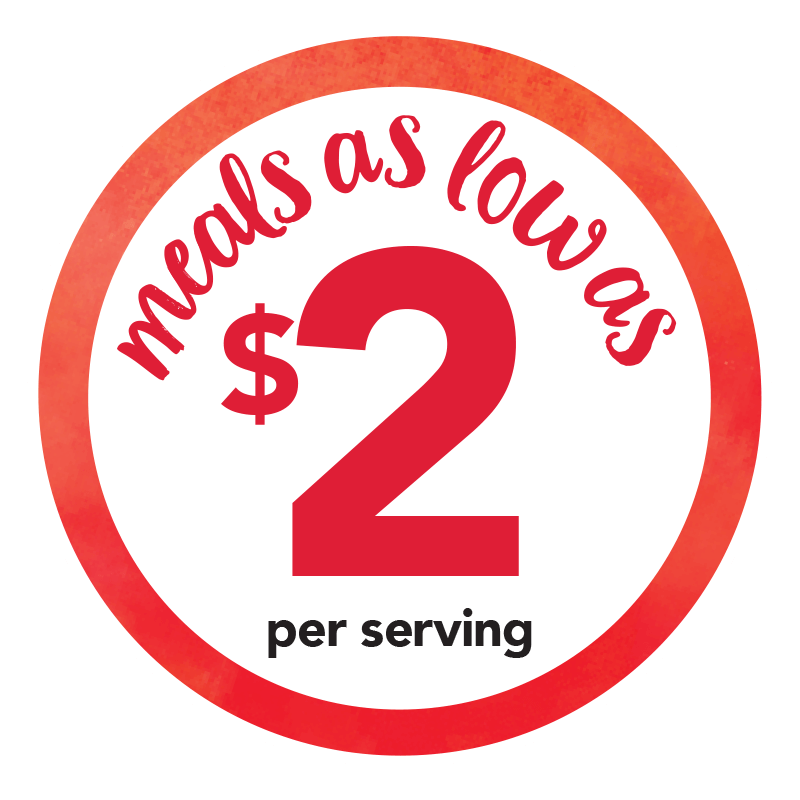 Meals as low as 2 dollars per serving