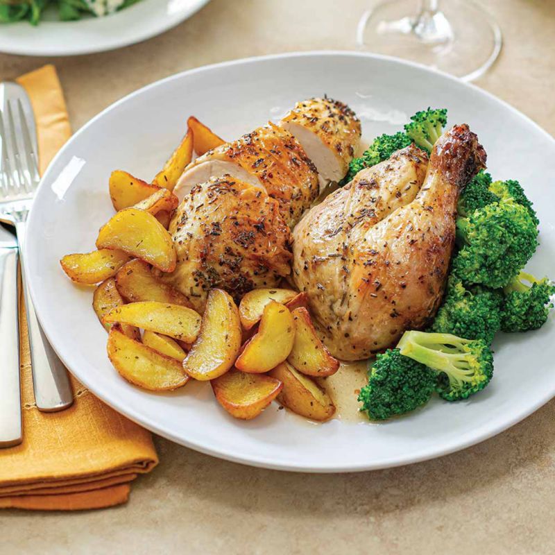 Cook-in-Bag Rosemary Lemon Chicken with Mediterranean Potatoes & Broccoli