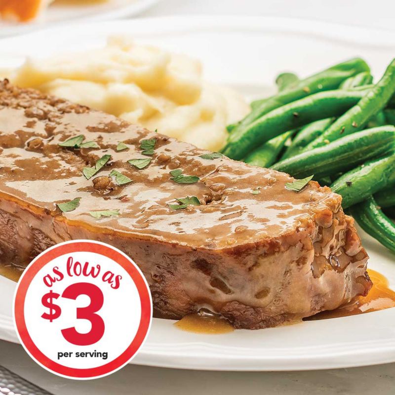 Meatloaf with Whipped Potatoes & Green Beans