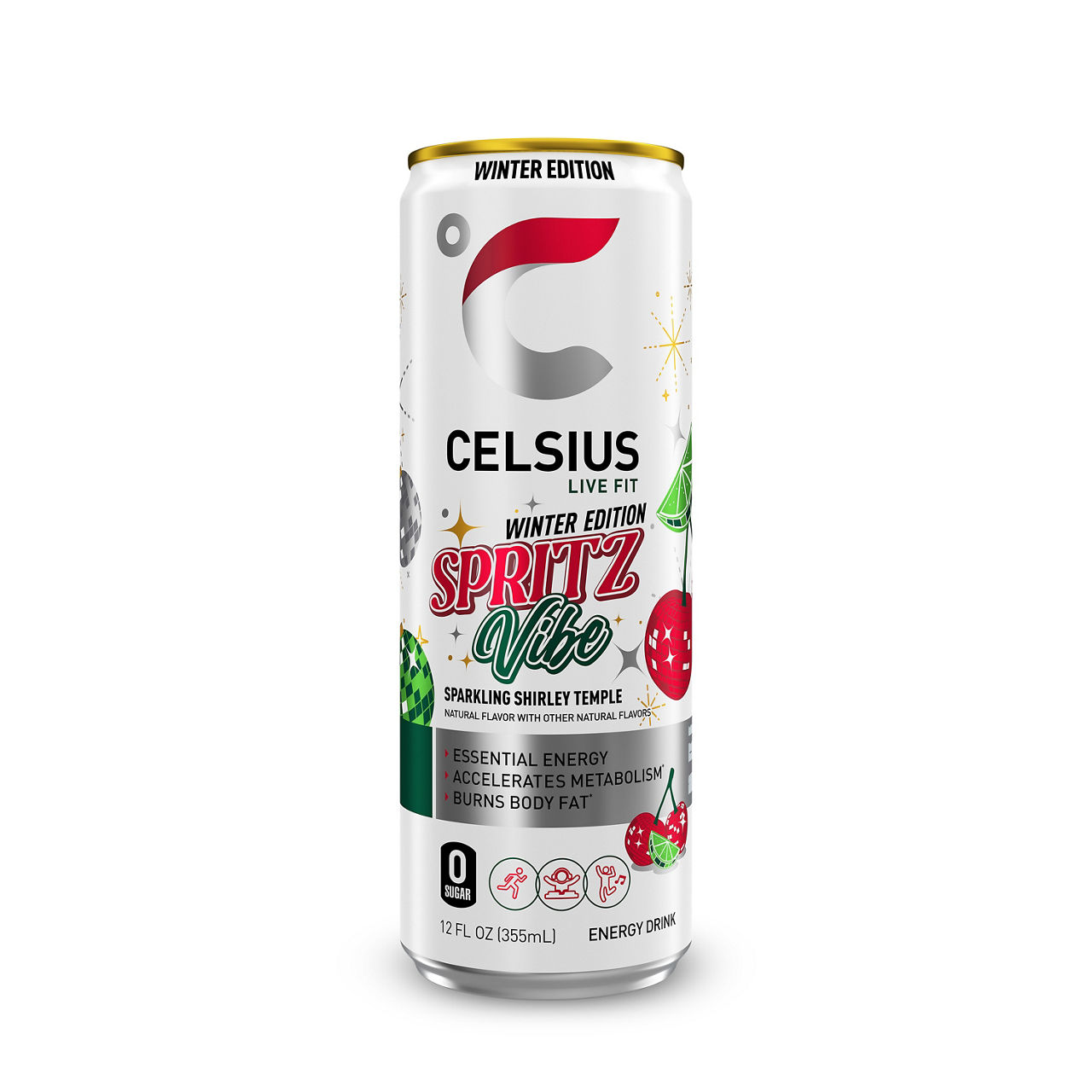 CELSIUS Core Fizz Free Dragon Fruit Lime, Functional Energy Drinks