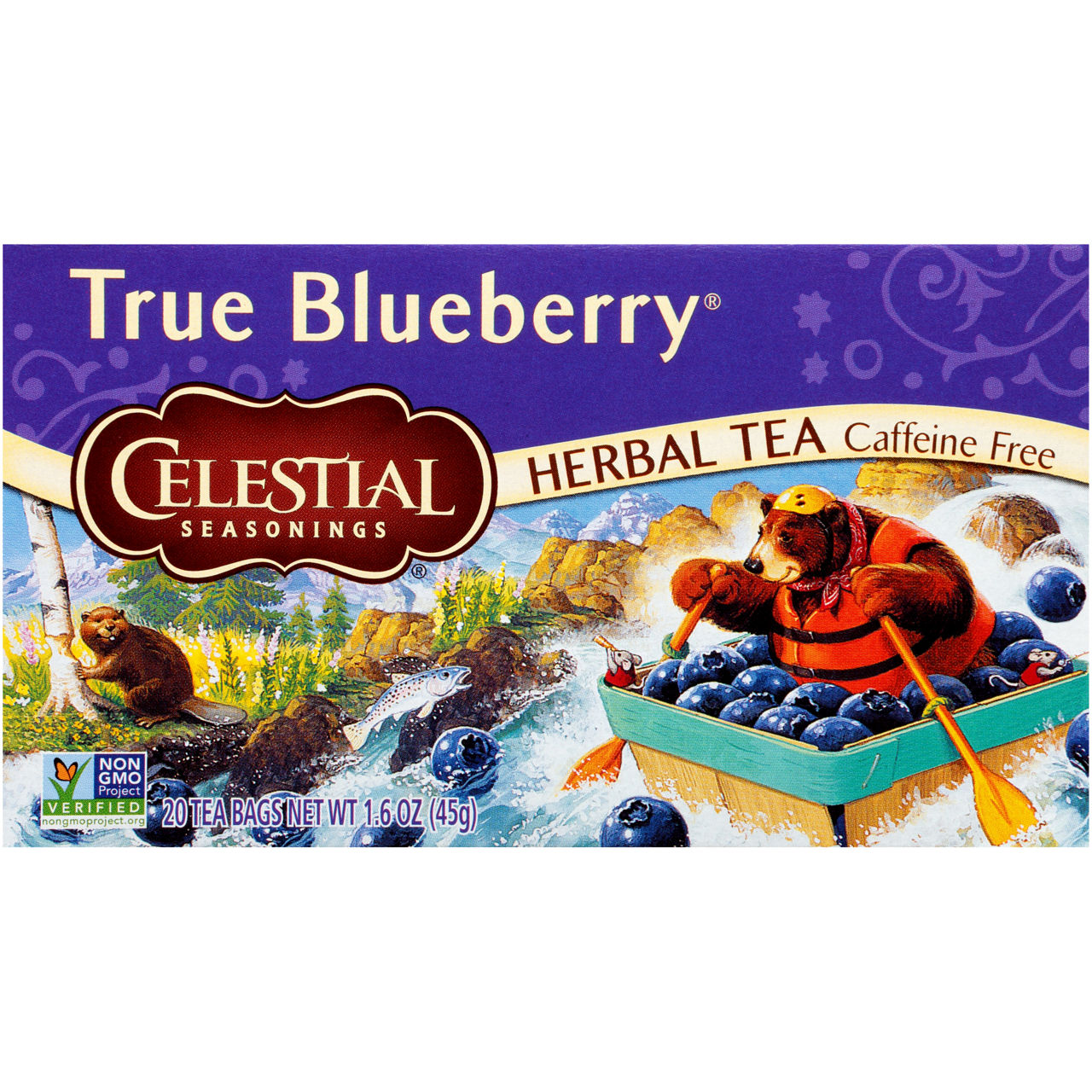 Celestial Seasonings True Blueberry Caffeine Free Herbal Tea Bags