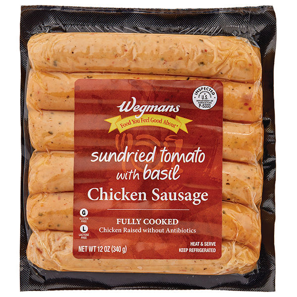 Wegmans Fully Cooked Sundried Tomato with Basil Chicken Sausage