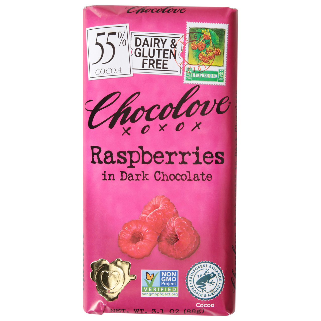 Chocolove Dark Chocolate, Raspberries, 55% Cocoa | Wegmans