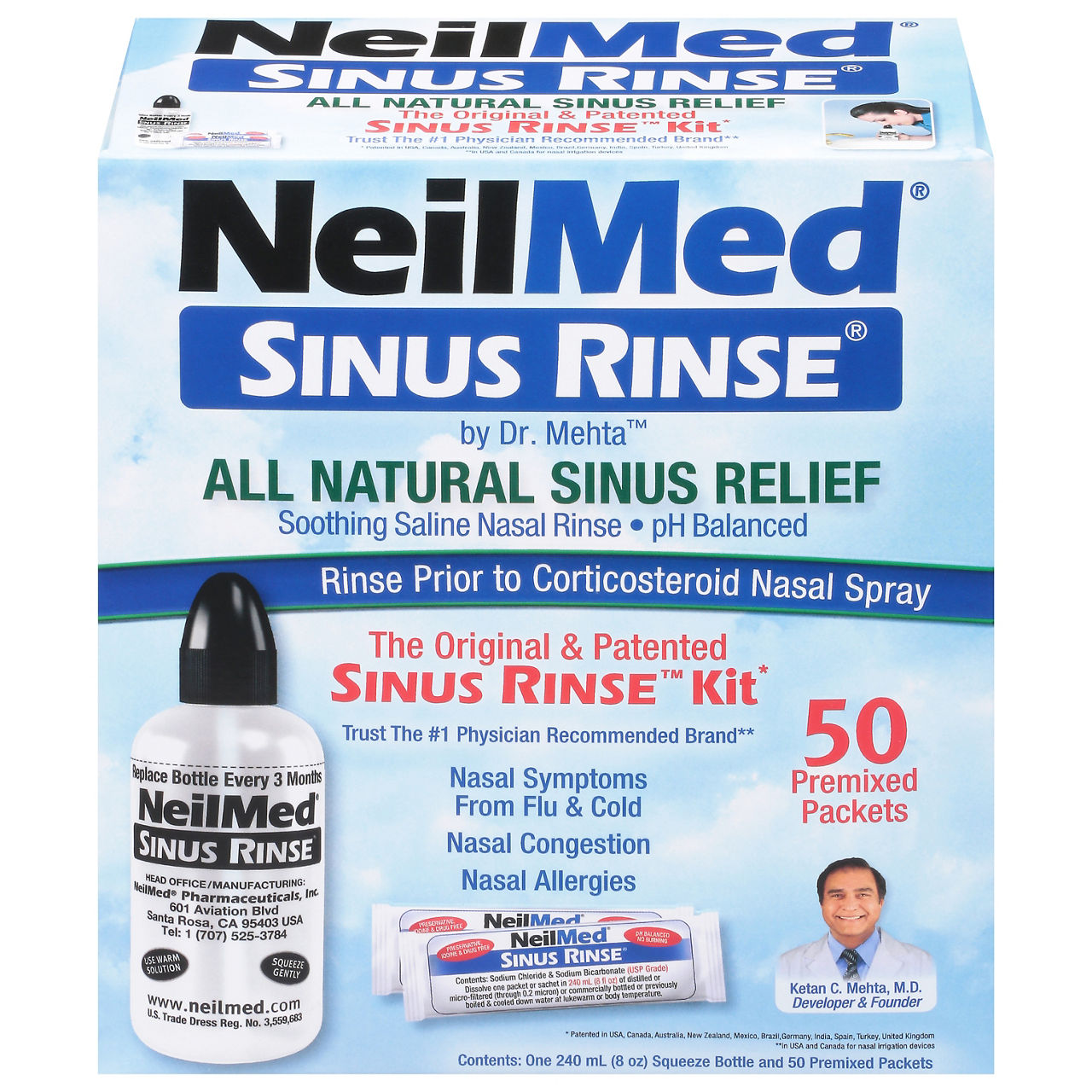 Neilmed Sinus Kit NeilMed Sinus Rinse Saline Sachets - Natural Allergy ...