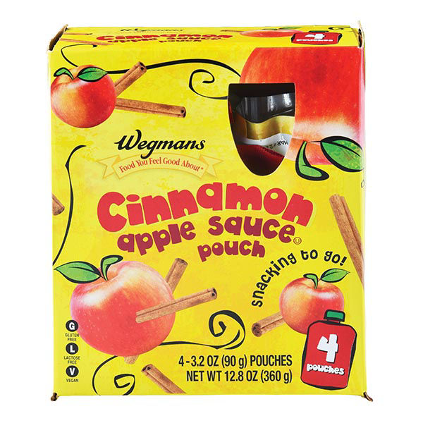 Wegmans Cinnamon Applesauce Pouches, 4 COUNT | Wegmans