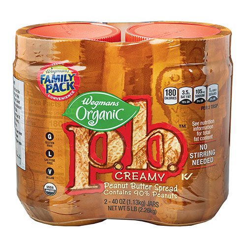 semaglutide and peanut butter Wegmans Organic Creamy p.b. Peanut Butter Spread, 2 UNITS, FAMILY PACK