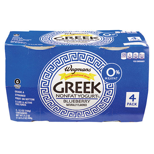 Wegmans 0% Greek Blueberry Nonfat Yogurt, 4 PACK | Wegmans