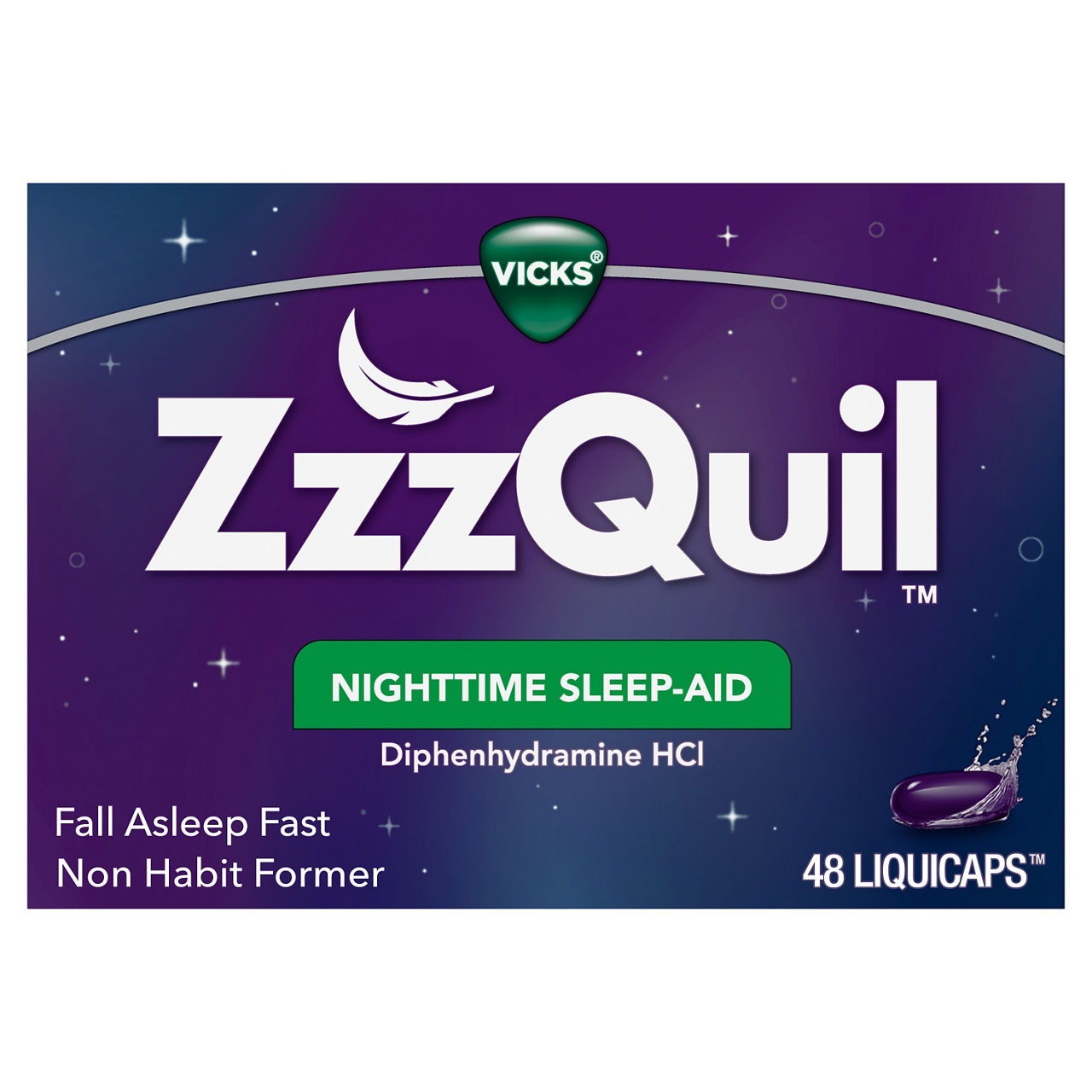vicks ZzzQuil Nighttime Sleep-Aid LiquiCaps 48 Count | Wegmans