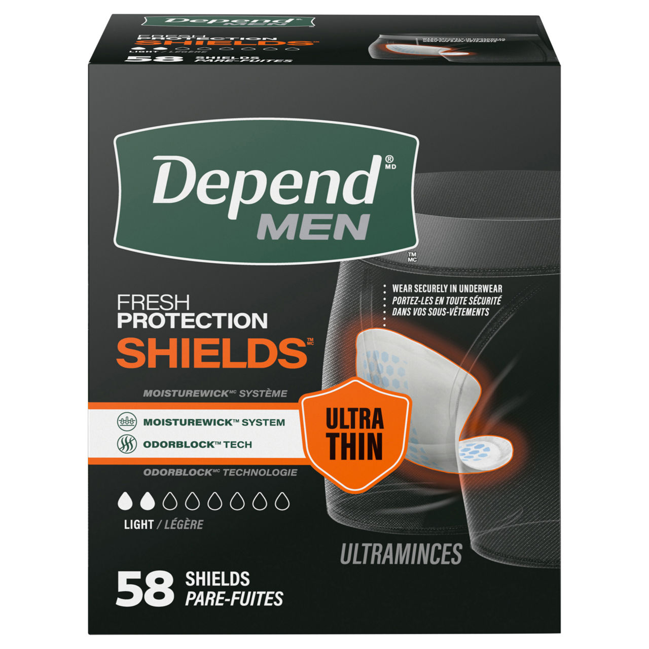 Depend Men Fresh Protection Ultra Thin Light Shields | Wegmans