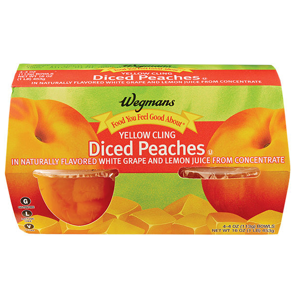 Wegmans Yellow Cling Diced Peaches, 4 Bowls | Wegmans