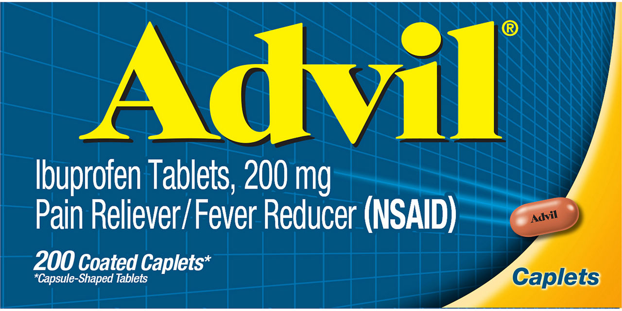 Advil Pain Reliever and Fever Reducer, Ibuprofen 200mg for Pain Relief - 200 Coated Caplets