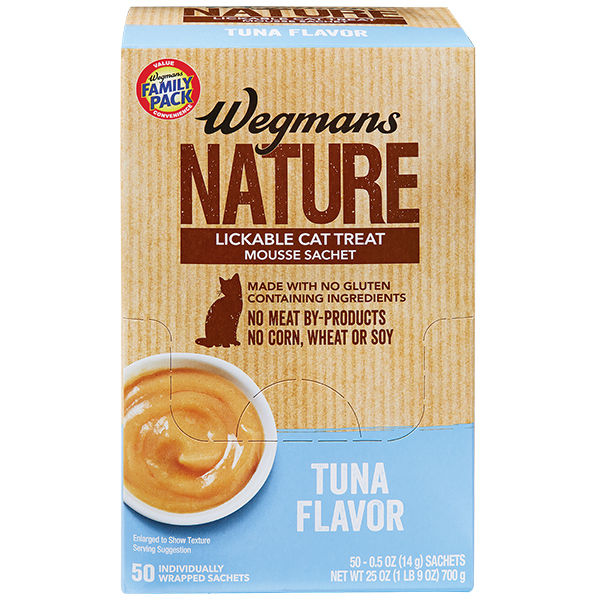 Wegmans Nature Tuna Flavor Lickable Cat Treat Mousse Sachet, 50