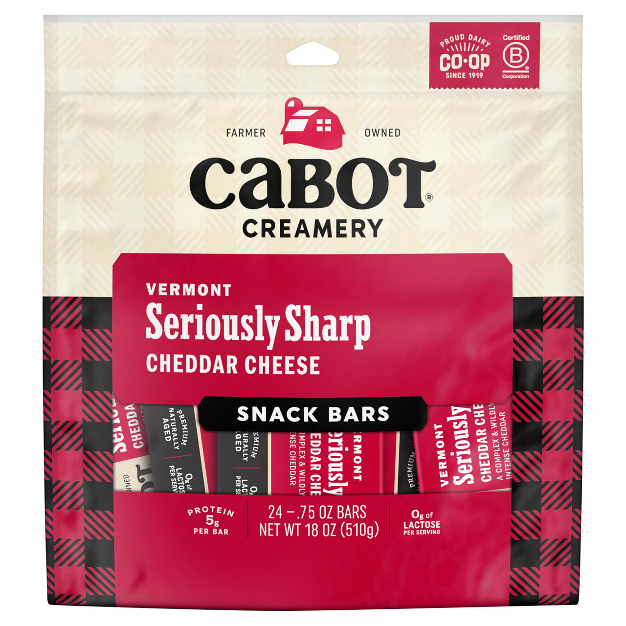 Cabot Creamery Vermont Seriously Sharp Cheddar Cheese Snack Bars | Wegmans