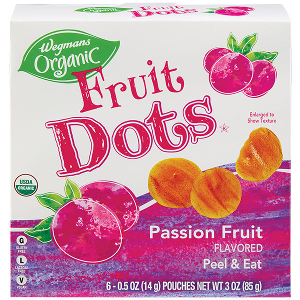 Wegmans Organic Passion Fruit Fruit Dots, 6 Count | Wegmans