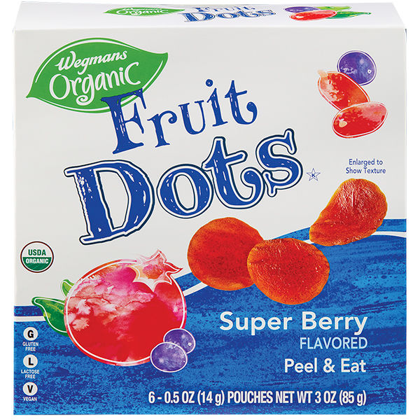 Wegmans Organic Super Berry Fruit Dots, 6 Count | Wegmans