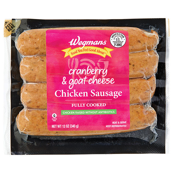 Wegmans Cranberry & Goat Cheese Fully Cooked Chicken Sausage