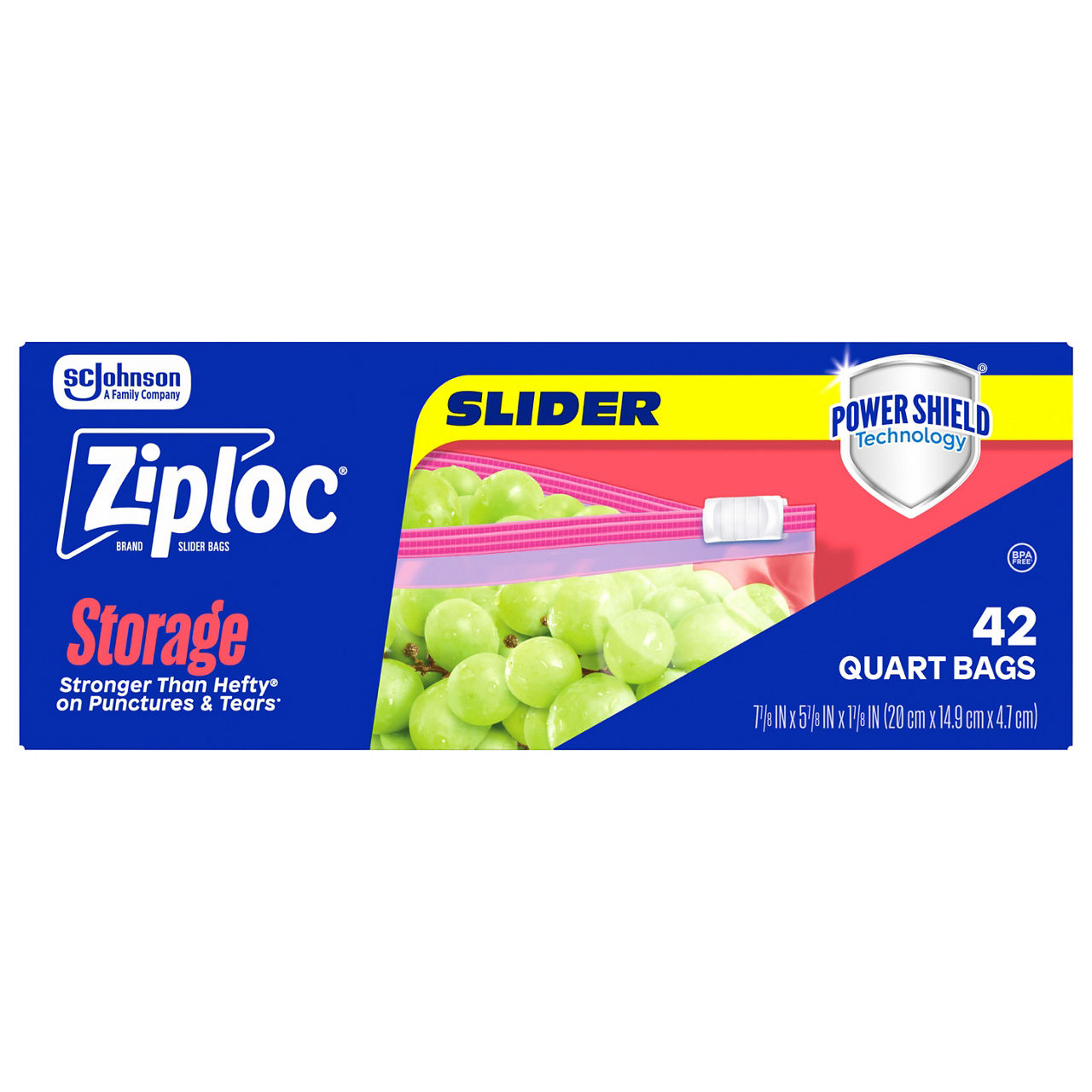 Ziploc ® Brand Storage Slider Gallon Bags, Power Shield