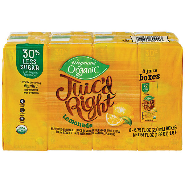 Wegmans Organic Juic'd Right Lemonade Juice Box, 8 Pack | Wegmans