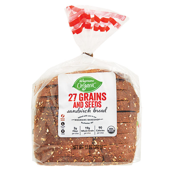Wegmans Organic 27 Grains and Seeds Multigrain Bread, Half Loaf