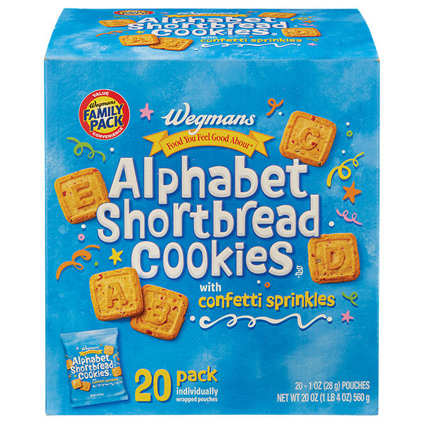 Wegmans Alphabet Shortbread Cookies, 20 Count, Family Pack | Wegmans