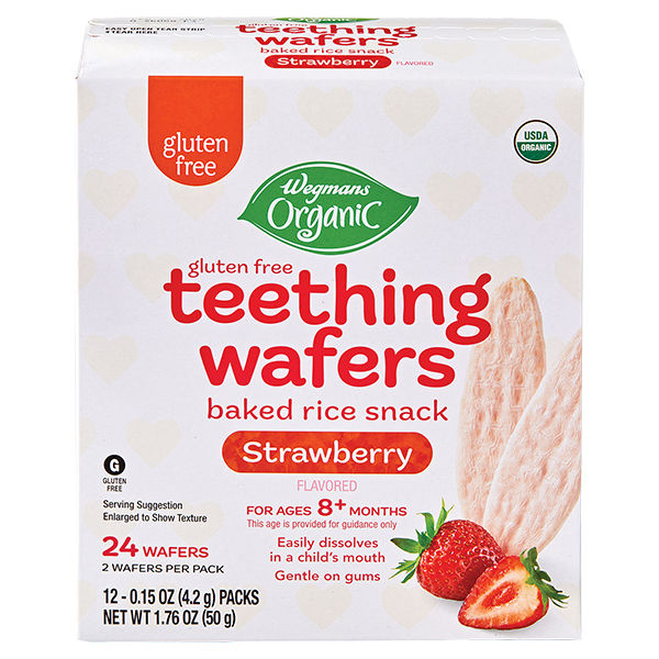 Wegmans Organic Strawberry Flavored Teething Wafers | Wegmans