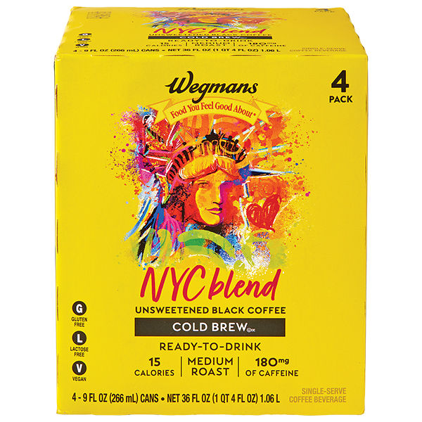 Wegmans NYC Blend Cold Brew Coffee, 4 Pack, Ready to Drink | Wegmans