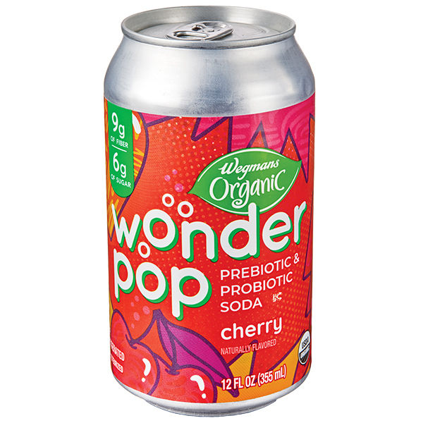 Wegmans Organic Wonder Pop, Cherry Prebiotic & Probiotic Soda