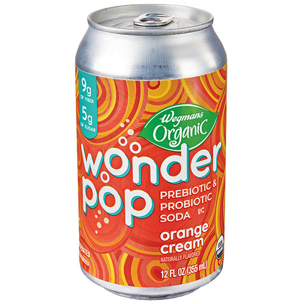 Wegmans Organic Wonder Pop Orange Cream Prebiotic & Probiotic Soda