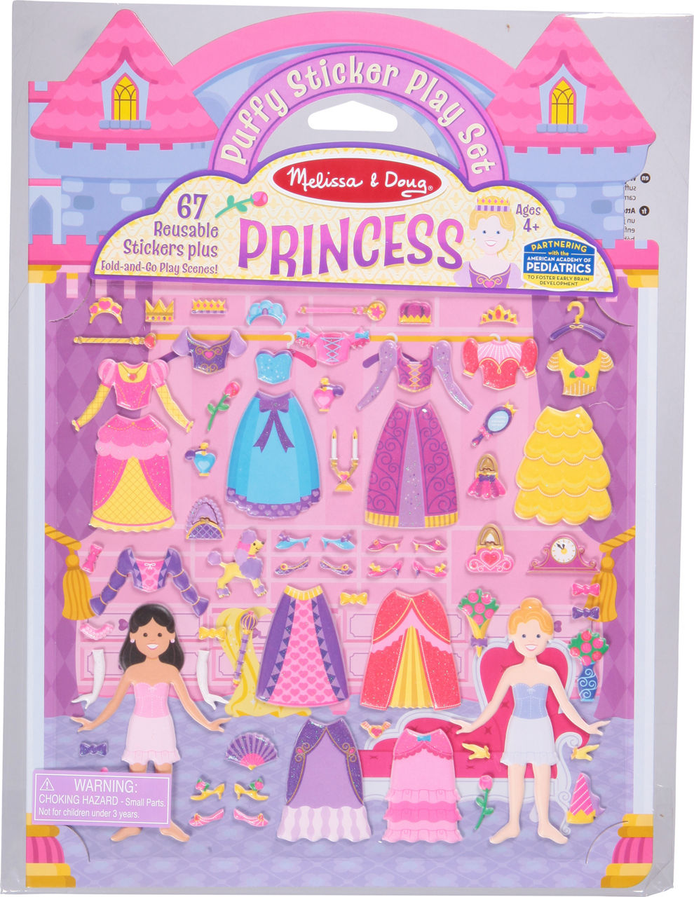Melissa & Doug Autocollants En Relief Repositionnables – Princesses, 67 Pièces, Planche Double Face, Poignée De Transport, Dès 4 Ans