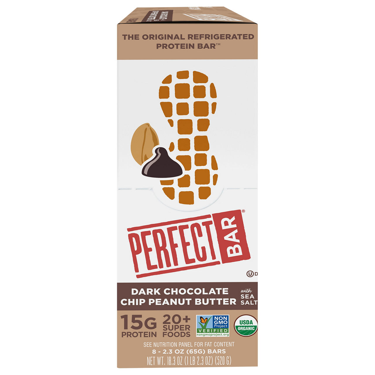 Perfect Bar Dark Chocolate Chip Peanut Butter with Sea Salt Protein Bar ...