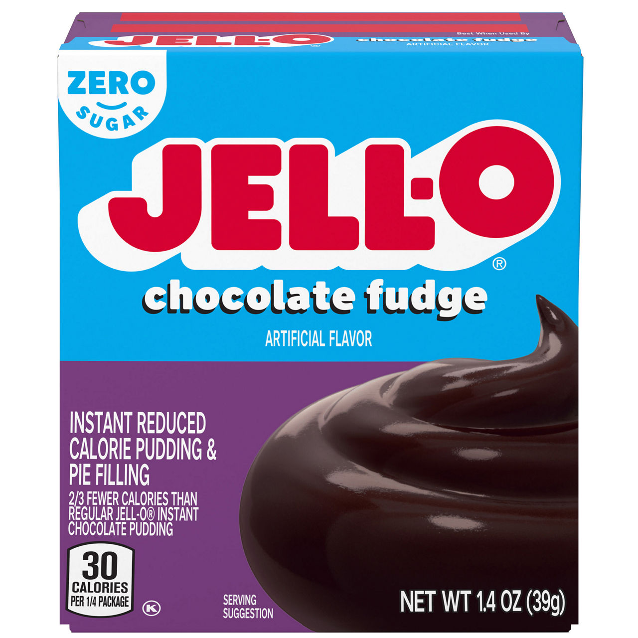 Jell-O Zero Sugar Instant Reduced Calorie Chocolate Fudge Pudding
