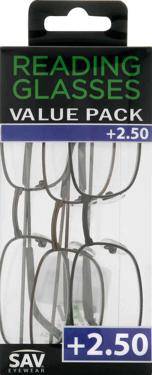 Sav Reading Glasses, +2.50, Value Pack | Wegmans