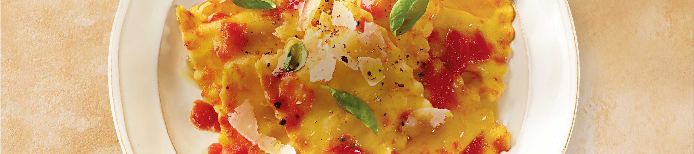Cheese ravioli meal