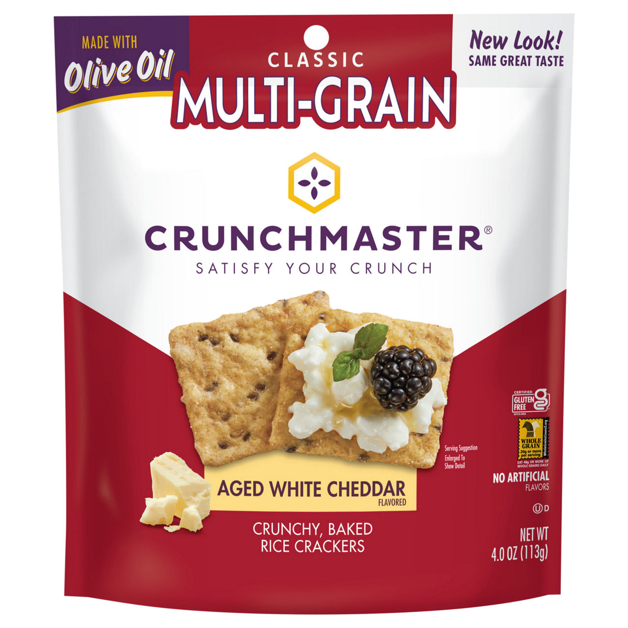 Crunchmaster Crackers, Aged White Cheddar Flavored, Multi-Grain | Wegmans