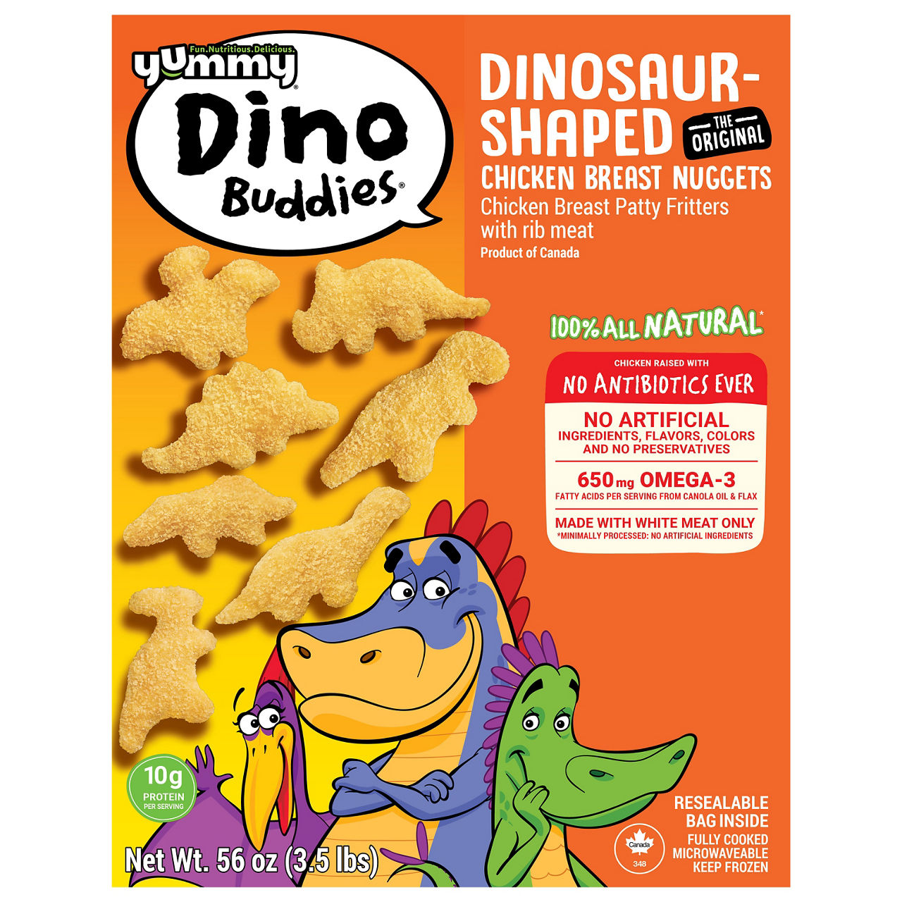 Yummy Dino Buddies Chicken Breast Nuggets, Dinosaur-Shaped, The