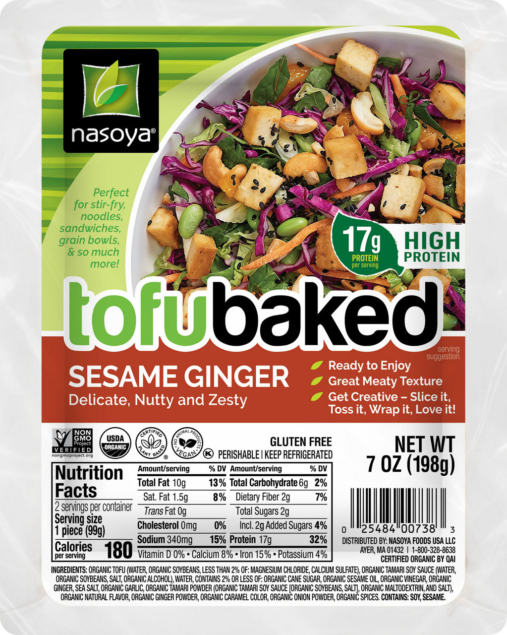 Nasoya Sesame Ginger Tofu Baked | Wegmans
