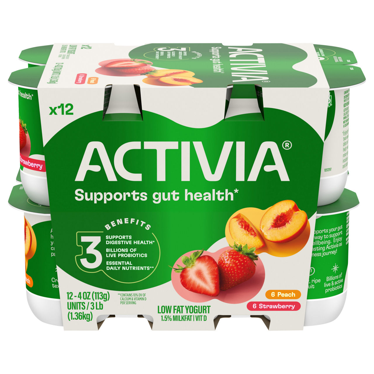 Activia Strawberry & Blueberry Probiotic Nonfat Yogurt | Wegmans