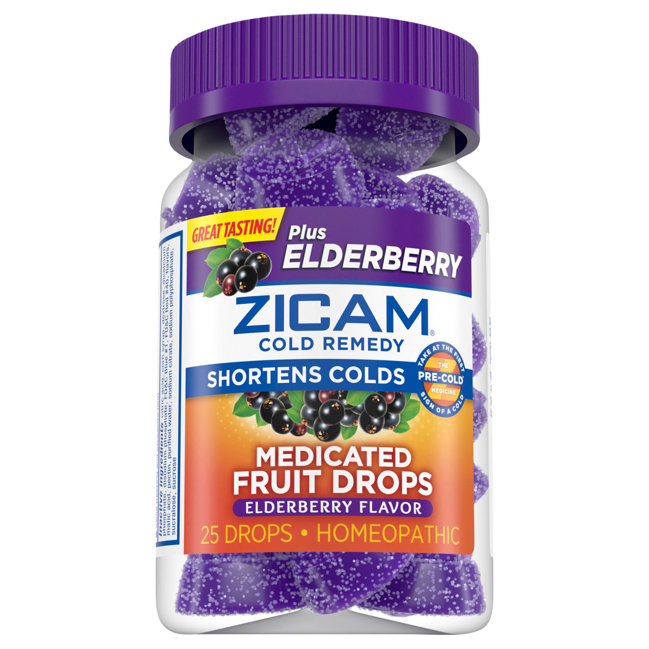 Zicam Cold Remedy, Medicated Fruit Drops, Natural Elderberry
