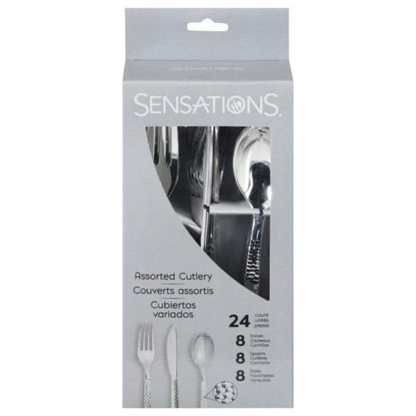 Sensations Cutlery, Assorted, Silver Metallic, Hammered | Wegmans