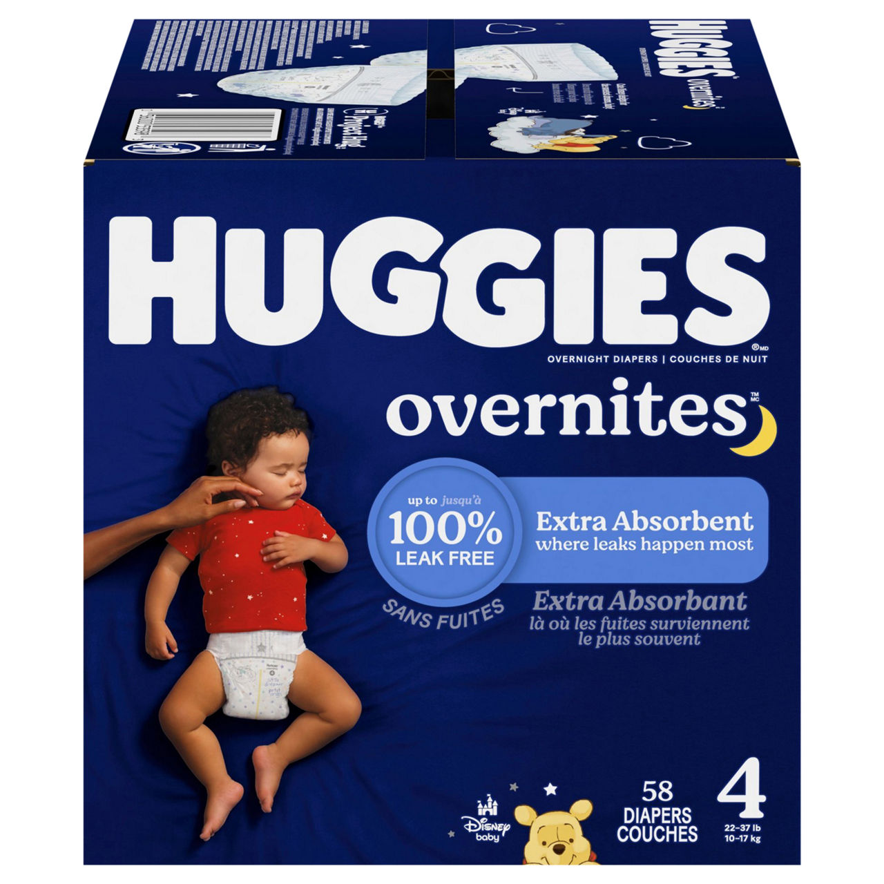 Huggies Overnites Disney Baby Size 4 Diapers (22-37 lbs (10-17 kg