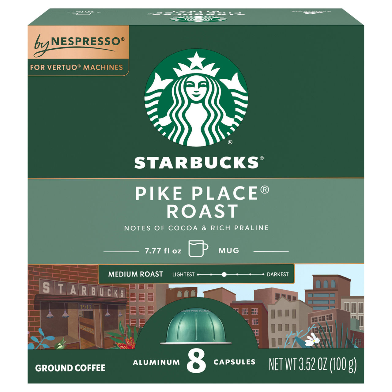 Starbucks Coffee, Ground, Medium Roast, Pike Place Roast, Aluminum