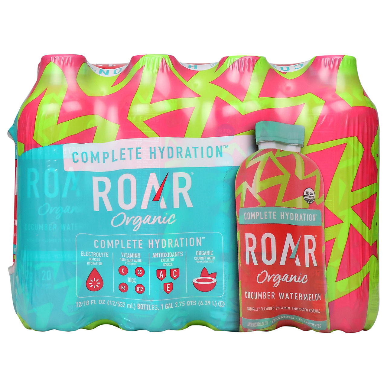 Roar Organic Vitamin Enhanced Beverage, Cucumber Watermelon | Wegmans