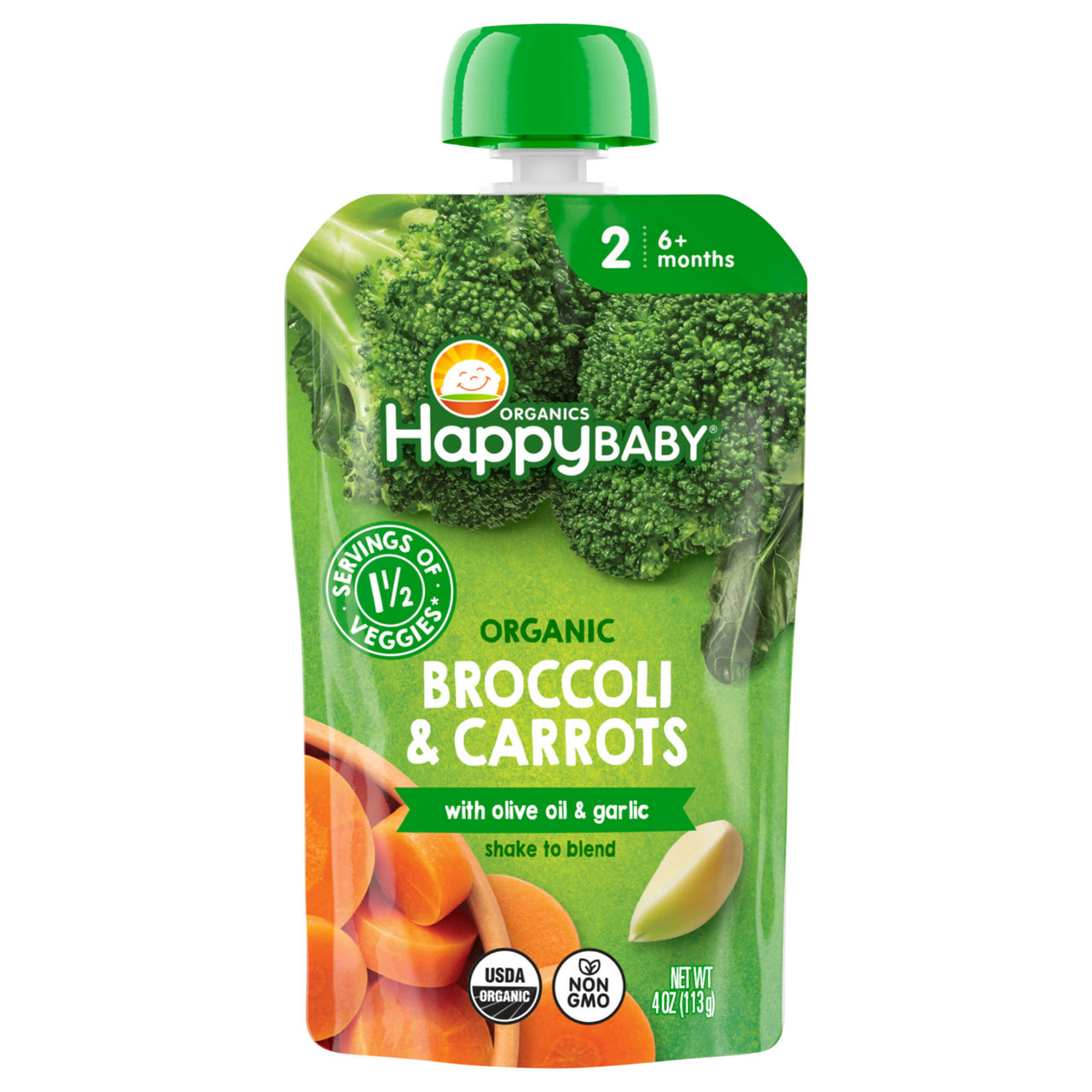 HappyBaby Broccoli & Carrots, Organic, 2 (6+ Months) | Wegmans