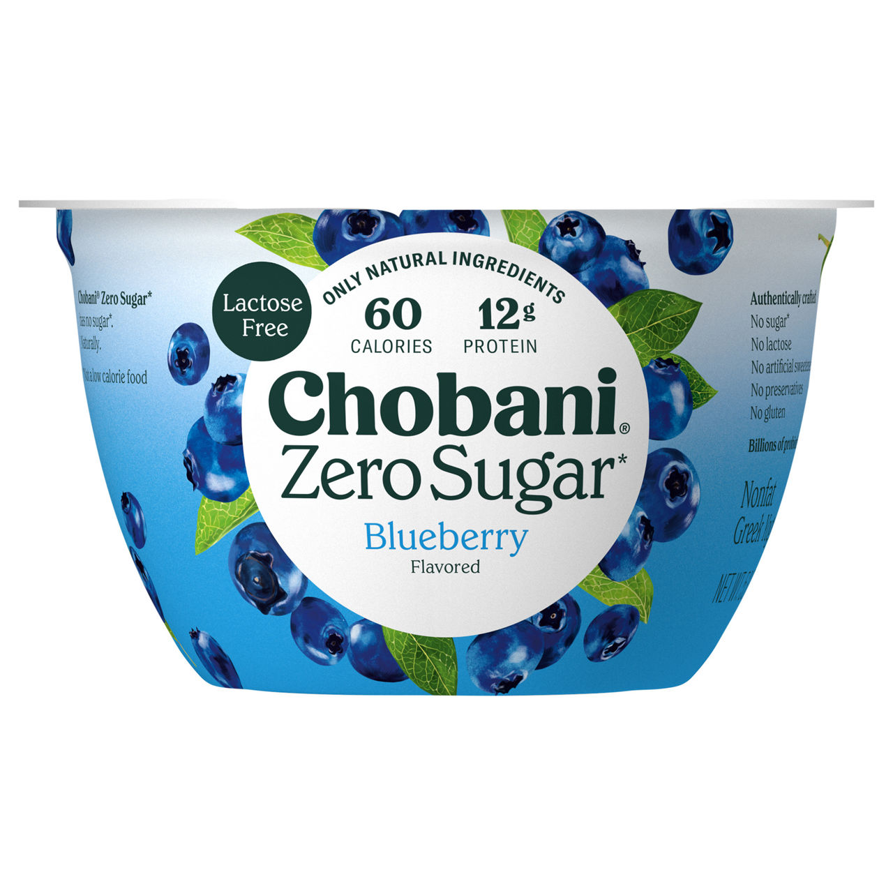 Chobani Zero Sugar Yogurt Zero Sugar Nonfat Blueberry Flavored