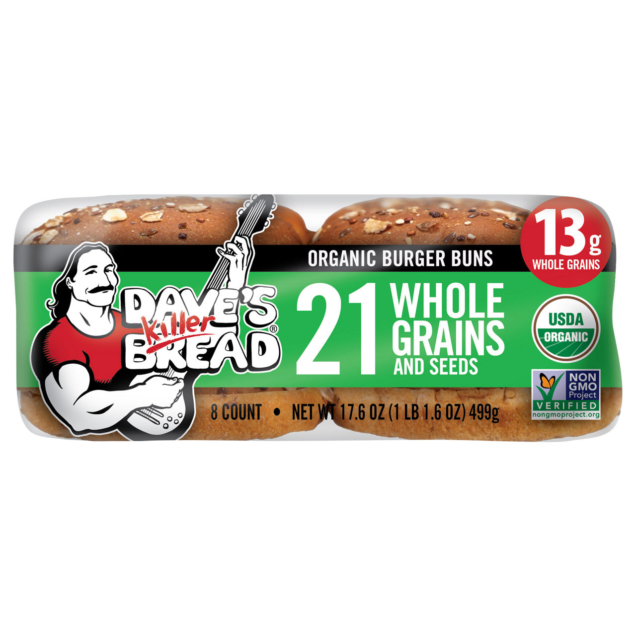 Dave's Killer Bread Organic 21 Whole Grain and Seeds Burger Buns
