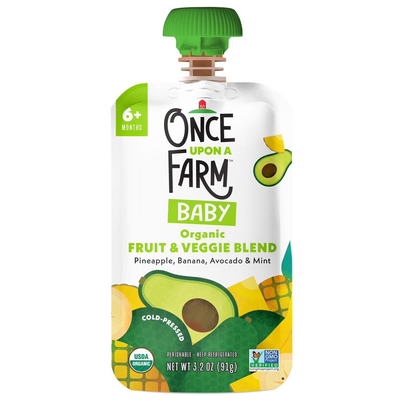 yuna　ベビーフード　100パック Once Upon a Farm Pineapple, Banana and Avocado Organic Baby Food