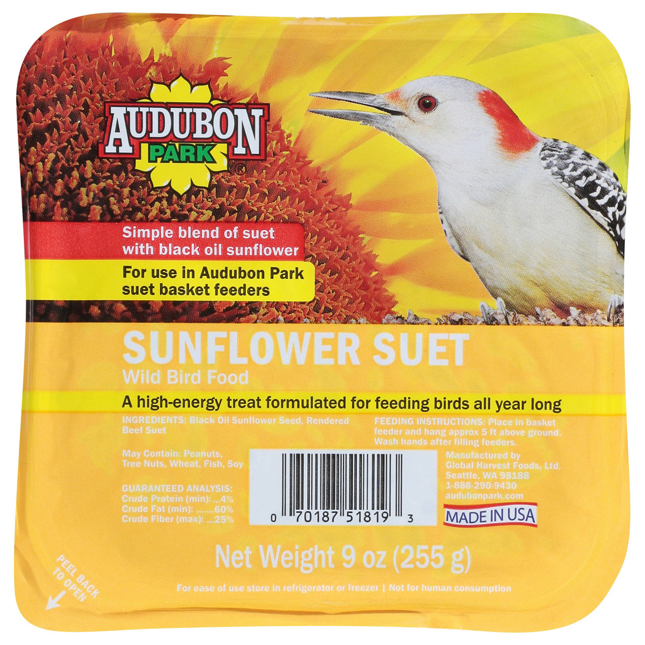 Audubon Park Wild Bird Food, Sunflower Suet | Wegmans